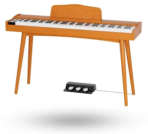88 Key Full Size Hammer Weighted Digital Piano Keyboard, 88keys Hammer Action Weighted Electric Multi-Functional Keyboard piano with Stand, Pedal, Power Adapter for Beginner/Leanrner (Only Piano)