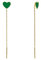 Aka Gioielli® - Orecchini Pendenti a Catenella con Cuore Verde in Argento 925 Placcato Oro 18K, Orecchini Infilatori Saliscendi Donna e Ragazza