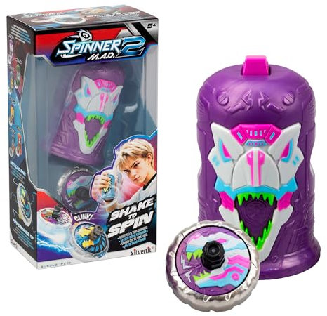 Bizak Spinner Mad 2 Shake, einzelner Kreisel mit fortschrittlichem Mechanismus, Elixir T-Rex, Kampfspielzeug für Jungen und Mädchen ab 5 Jahren, 6 Sammeln, (62006323-1)