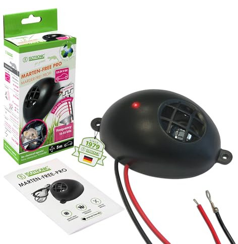 ISOTRONIC Marderschreck 12V bis 24V | Marderabwehr Ultraschall für Auto, LKW, Bus, Wohnmobil, landwirtschaftliche Maschinen| vertreibt Marder, Mäuse, Ratten | 40 m², mardersicher (1)