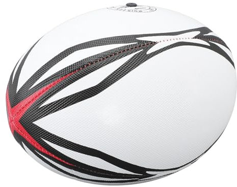Pissente Match Rugby Ball, Nummer 9 Rugby -Ball Aufblasbare Übungsball Hochelastizität PVC Rugby Ball für Match und Tägliches Training Weiß