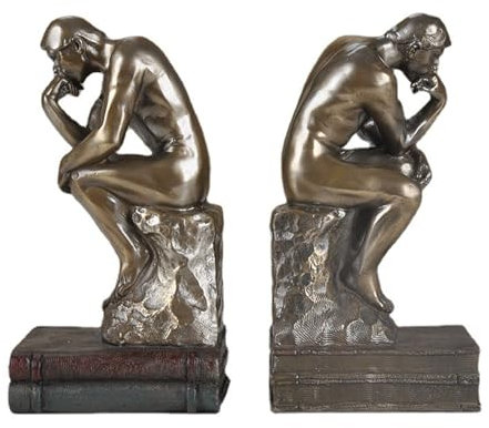 Serre-livres pour penseur unique - En laiton - Serre-livres lourds en laiton avec design fantaisie - Résine de couleur or antique pour décoration intérieure et bureau