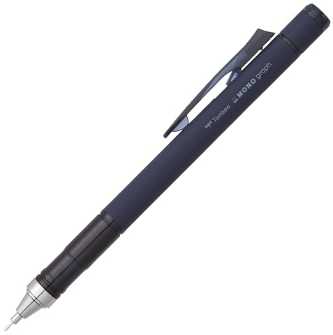 Tombow MONO graph Druckbleistift 05 matt navy [SH-MG42] | 0,5 mm Strichtstärke, HB, integrierter nachfüllbarer Radiergummi