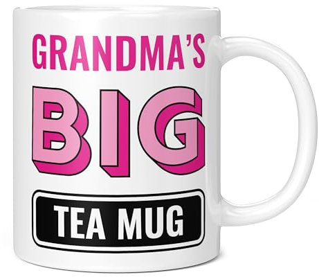 Mug Monster - Grandma's Big Tea Mug, Mother's Day Gift, Birthday Present for Grandma, Giant Mugs for Women, Huge Cup Hot Drinks, Oversized Tea Cup, Extra Large Ceramic Gift