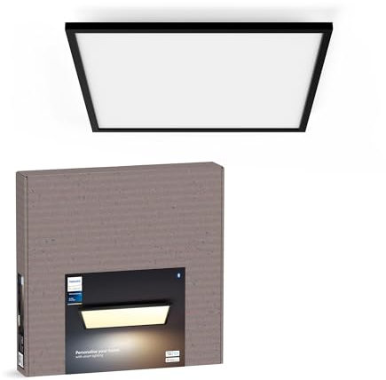 Philips Hue White Ambiance AURELLE Panneau LED 60X60 cm, 3750W - Noir (Télécommande incluse), fonctionne avec Alexa, Google Assistant et Apple Homekit, nouvelle génération