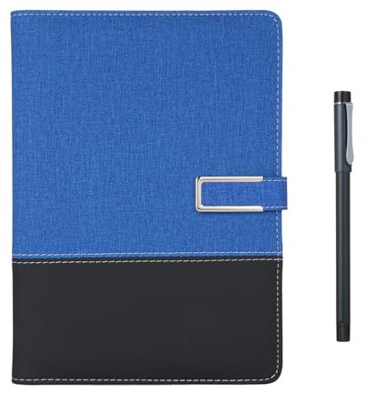 Generico Smart Pen + A5 Leather Notebook Pianifica del diario foderato Sincronizzazione in tempo reale per la digitalizzare l'uso con app di archiviazione vocale/offline/ (Blu)