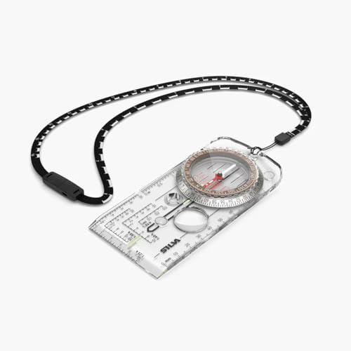 Silva Acrylic/Aluminum Compass 3E, Base Plate Compass with Luminous Markings, Expert Level 1:24000-1:50000 Scale, Liquid-filled Capsule