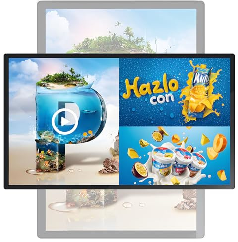 SHENGSHIYU LED Display Panel,Fernveröffentlichung/USB-Veröffentlichung,Querformat/Hochformat,Elektronische Werbetafel für Imbiss zur Wiedergabe von Videos/Bildern 23.6