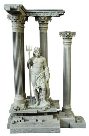 Baoblaze Roman Column Decoration Realistic Resin Aquarium Decor Fish Tank Accessories Landscape Decoration Roman Pillar Decor 18.5cm, Set C