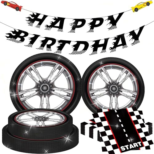 Racing Car Geburtstag Partygeschirr Happy Birthday Banner Rennwagen Party | Racing Car Geburtstag Partygeschirr Happy Birthday Banner Rennwagen Party Supplie Autos Pappteller Servietten Tischdecke