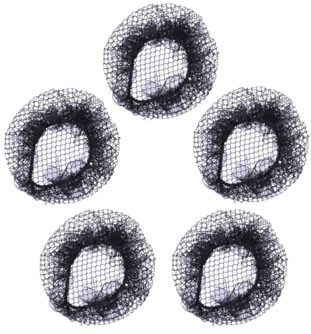 Ipetboom 5 Stück Ballett Haarknotennetze aus Schwarzem Mesh mit Spitze Wiederverwendbar und Multifunktional Eleganter Haarschmuck für Tanz und Party