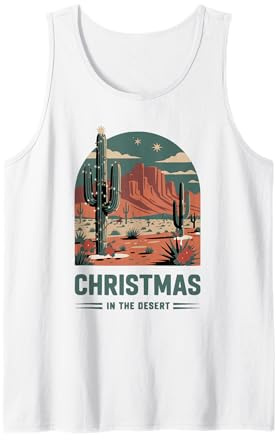 Noël Vintage dans Le désert, lumières de Cactus, Montagnes Rouges Débardeur
