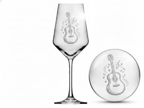 Valhalla Weinglas Gravur Gitarre spülmaschinenfest für Musikliebhaber 350ml