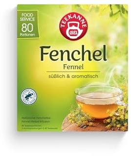 TEEKANNE Fenchel Tee – 80 Teebeutel Kräutertee Großpackung (200 g) – Wohltuend & Aromatisch – Reiner Fenchel – Rainforest‑Alliance zertifiziert