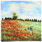 YangtzeStore Großer quadratischer Charmeuse-Seidenschal, klassischer Kunstdruck, Mohnblumen von Monet, 63 x 17