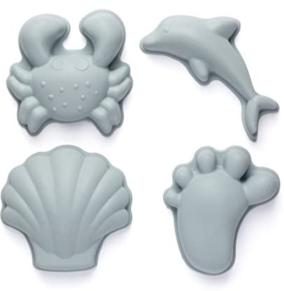 Scrunch Moules à sable en silicone pour empreintes de pieds – Jouets de plage pour enfants pour châteaux de sable et jeux de plage – Moules en silicone écrasables pour bac à sable, jeux de plage et