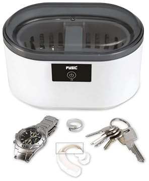 Fysic FC-22 Ultraschallreiniger für Reinigung von Brillen - Ultraschallreinigungsgerät für Schmuck Uhren Zahnersatz - 500 ml - Weiß