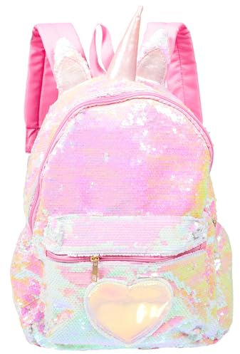 Tendycoco à Dos Licorne à Paillettes avec Boule à Cheveux pour Filles et Adolescentes, Rose (Rose) - TJ5AUMZUL6B011Z280G11B1B