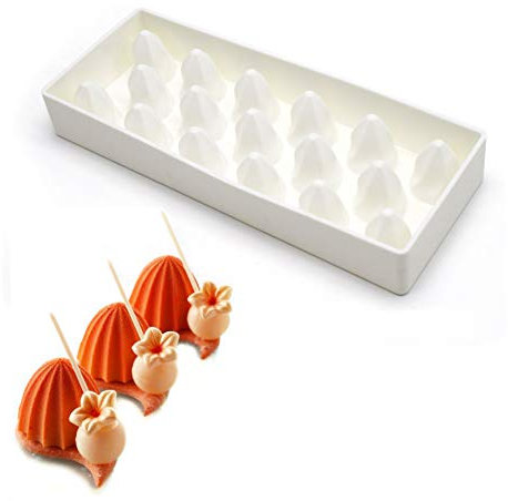XiaoShenLu Stampo Zucca 3D, stampi Dolci in Silicone per Bigné,Pudding e Cubi di Ghiaccio, 17 Fori di Piccoli vulcani