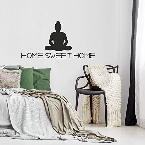 K&L Wall Art Buddha Wandtattoo Küche Feng Shui Wandsticker mit Spruch Selbstklebend entfernbar (60x30cm Home Sweet Home)