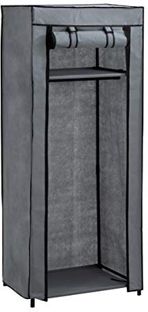 axentia 132891 Stoffschrank, ca. 60 x 148 x 45 cm ,, Grau-schwarz