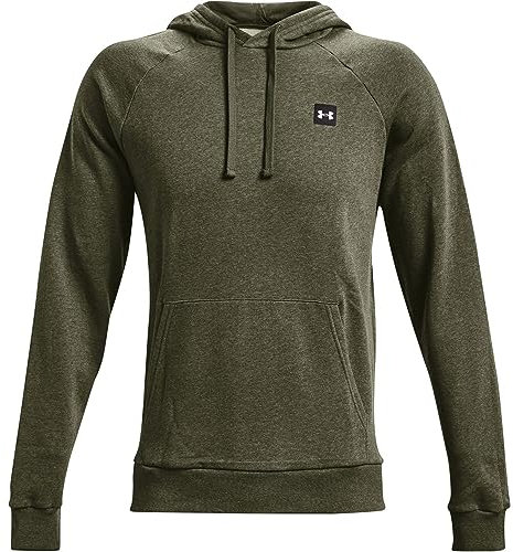 Under Armour Herren Rival Fleece Hoodie Kapuzen Sweatshirt, Marine Od Green Light Heather (390)/Onyx White, M EU