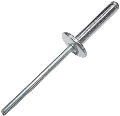 AERZETIX - C48158 - Satz von 100 Blindnieten blindniet Ø4x20mm mit großkopf 12mm - DIN 7337 C - popnieten - nieten mit bruchfest stange - aus aluminium stahl
