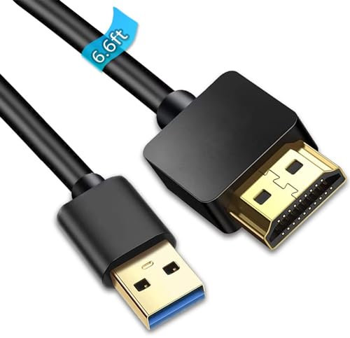 Cable adaptador USB a HDMI para Mac iOS Windows 10/8/7/Vista/XP, USB 3.0 a HDMI macho HD 1080P monitor de audio y vídeo Cable convertidor