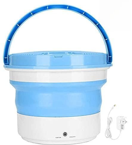 xuejuanshop Faltbare Waschmaschine Tragbare Waschmaschine Mini Faltbare Waschmaschine Falten Wäscherei Waschmaschine Kleine Waschmaschine (Color : Blue, Plug Type : EU)