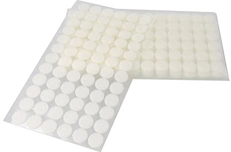 BORMAN - Adhesivo redondo, 200 pares de pelo + gancho con adhesivo fuerte doble cara, belcros en forma de lunares de 15 mm de diametro de color blanco, excelentes para multiples usos.
