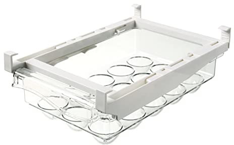 Uposao Refrigerator Organizer Bins, Fridge Organizer Pull Out Drawer Egg Trays Hanging Fridge Organiser Fruit Vegetable Holder Store Containers Boxes, Easy to Clean