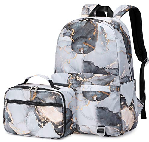 DORRISO Zaini Casual Ragazze Zaino con Borsa Bento 2 Set di pezzi Zainetto per Universitari Moda Daypack Donna Impermeabile Zainetto Borse Viaggio in Zaino Borsa da Scuola Casual Zaino Nero