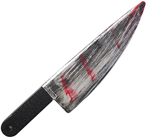 AIMEJZM Armas sangrientas de Halloween, Cuchillo de Cocina de Machete de Hoz, Accesorio de Juguete de Cuchillo de Sangrado Realista Falso para Accesorios de Disfraces de Fiesta de Halloween