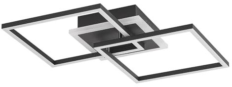 Lindby LED Deckenleuchte Fjardo dimmbar mit Leselampe (Modern) in Schwarz aus Aluminium (1 flammig,) - Lampe Deckenlampe Wohnzimmerleuchte