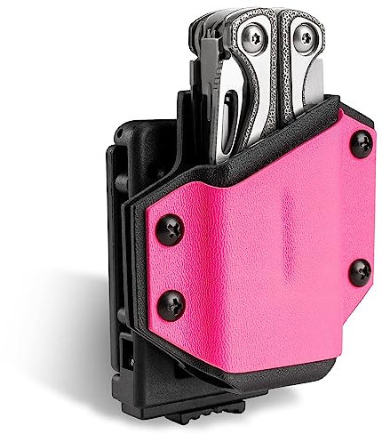TACTICAL GEEK TX1 Multitool Scheide, EDC Multi-Tool Scheidenhalter Holster, Verstellbare Scheide mit Rückenclip für Gürtel, Multi-Tool Nicht im Lieferumfang Enthalten, Rosa
