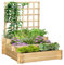 Outsunny Fioriera da Esterno a 3 Livelli con Grigliato in Legno di Abete e Tessuto non Tessuto, 95x95x110 cm, color Legno
