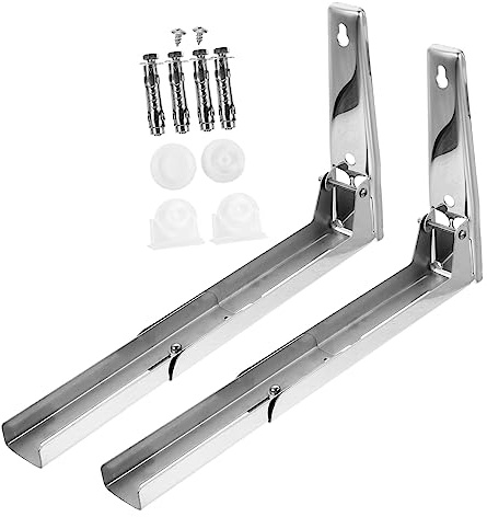Alipis Étagère Murale Pliable Pour Micro-ondes Support Mural Pour Four à Micro-ondes Compatible Plupart Des Modèles Optimise Espace