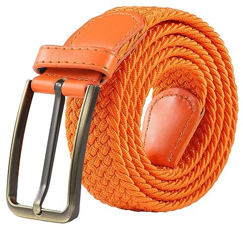 BOZEVON Elastischer Geflochtener Gürtel - Mehrfarbiger Elastischer Gürtel Flechtgürtel Stretchgürtel Business Lässiger Gürtel Breit 3,5 cm für Unisex-Herren und Damen