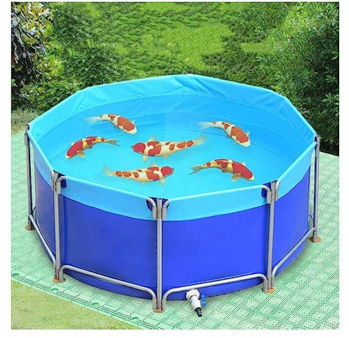 Piscina Sopra Terra, Piscina Rotonda Dello Stagno Di Pesce Di Tela Grande Tela Cerata Pieghevole Esterna Per Il Collettore D'acqua Del Barilotto Della Pioggia ( Colore : Blu , Taglia : 2X0.7M/2000L )