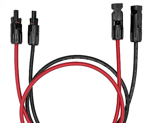 Offgridtec Solarkabel Verlängerungskabel PV-Stecker zu PV-Stecker 6mm², 2m rot/schwarz
