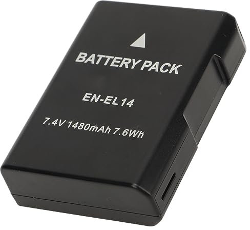EN‑EL14 7.4V 1480mAH 7.6Wh Rechargeable Lithium Ion Battery Replacement for Nikon D3100 P7000 D5100 P710