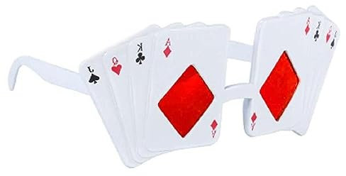 QRONCES Lustige Brille Für Kinder Und Erwachsene Königin ASSE König Sonnenbrille Nacht Spielkarten Themendekoration Für Vegas Spielpartys Casinos Sonnenbrillen Für Frauen