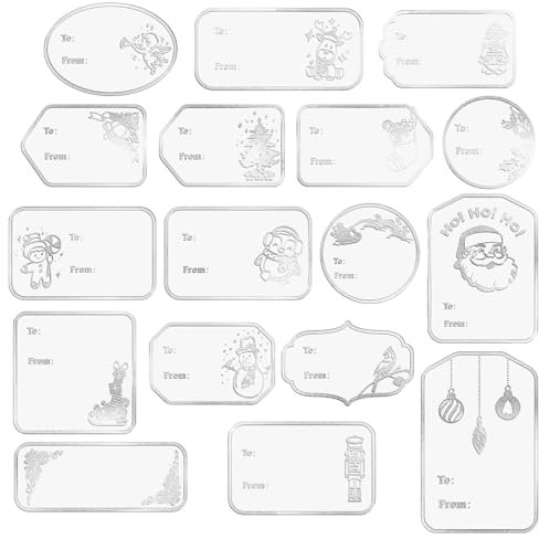 COLOFALLA Weihnachten Geschenkaufkleber Weihnachtsaufkleber zum Beschriften Weihnachten Etiketten Weihnachten Aufkleber Selbstkleben Weihnachtssticker (silbern)