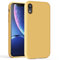 TAXXOE Silicone Case Compatible with iPhone XR Case Soft Ultra Slim Protective Shockproof Liquid Silicone Phone Case, Anti-Scratch Microfiber Lining, 6.1 Yellow