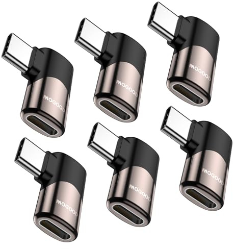 MOGOOD USB-C Kabel 90 Grad Winkeladapter, 40Gbps, 6 St. USB-C Verlängerung | USB-C 90° Winkelkabel, 40Gbps, 8K@60Hz, 100W PD, PVC, für Laptop, MacBook, Steam Deck, Switch, iPad