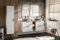 NAKA Adel Badmöbel-Set mit 2X Waschbecken Waschtisch 140 cm Spiegel mit LED-Beleuchtung Badschrank Soft Close Schubladen Badezimmerschrank Waschbeckenunterschrank Komplettes Set Weiß