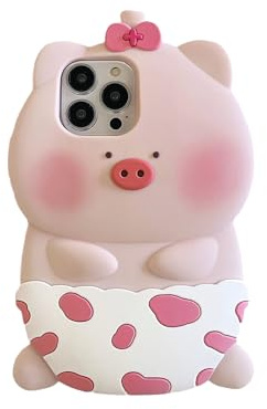 SGVAHY Schutzhülle für iPhone 11, niedliches Kawaii-3D-Cartoon-Schwein, weiches Silikon, stoßfest, Schutzhülle für Kinder und Mädchen