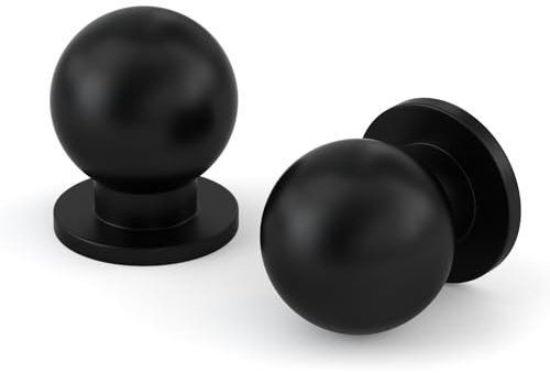 goldenwarm 10 Pack Black Cupboard & Drawer Knobs, Small Round Kitchen Cabinet Knobs