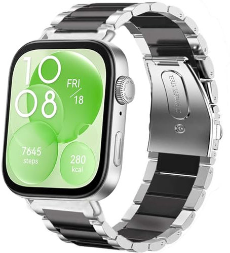 Blueshaweu Cinturino compatibile con Huawei Watch Fit 3, cinturino classico in acciaio inox per Huawei Watch Fit 3 Smartwatch 1,82 pollici