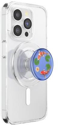 PopSockets Phone Grip for MagSafe with Kickstand, Magnetic Stand, Swappable Top, Secure Hold for iPhone MagSafe Cases, Phone & Tablet Grip - Koi Pond